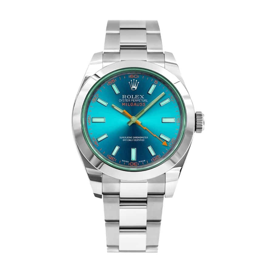 Rolex Milgauss 116400GV Super Clone: Green Sapphire Crystal Z-Blue Steel 40mm