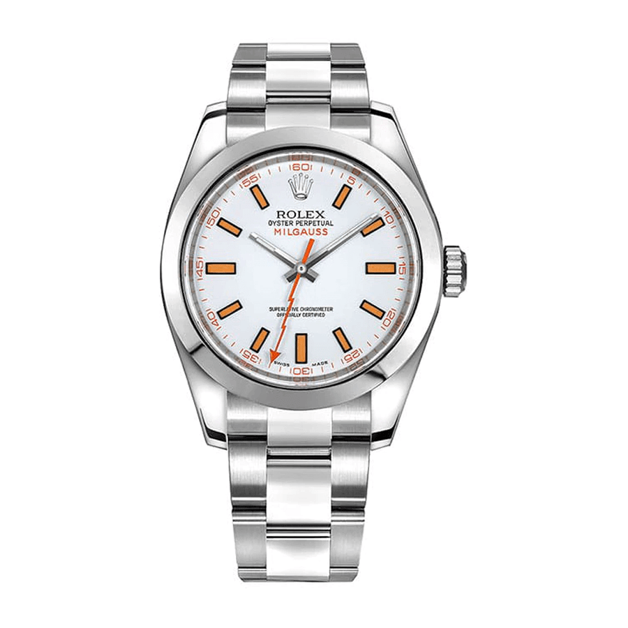 Rolex Milgauss 116400-0002 Super Clone : Steel White Dial 40mm Oyster