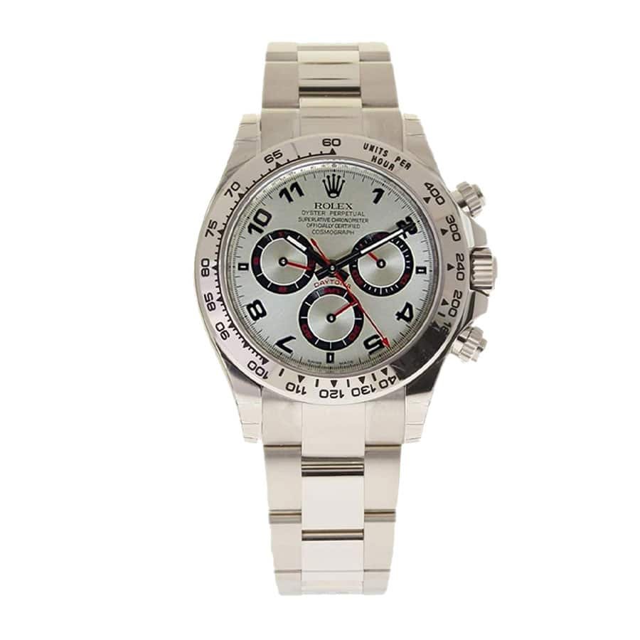 Rolex Daytona 116509 Super Clone: 40mm White Gold Silver Dial