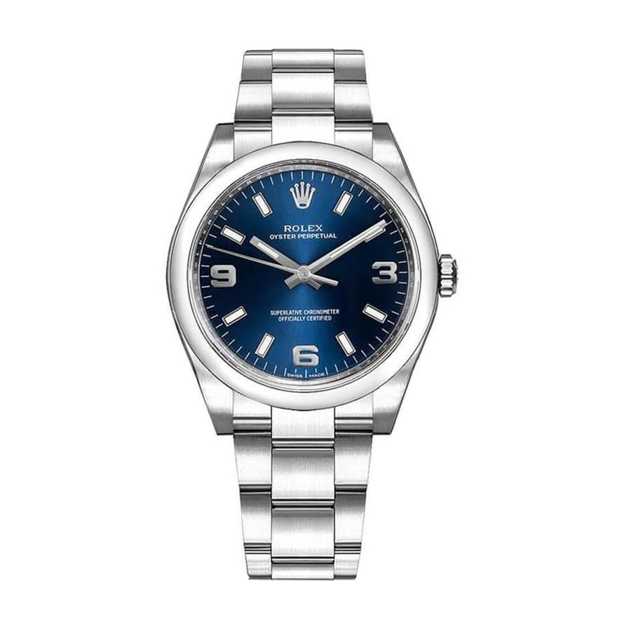 Rolex Air-King 114200-0014 Super Clone : 34mm Blue Dial Stainless Steel