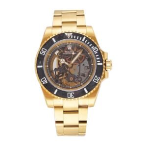 Rolex Oyster Perpetual 114200 Super Clone : Gold Skeleton Dial 34mm