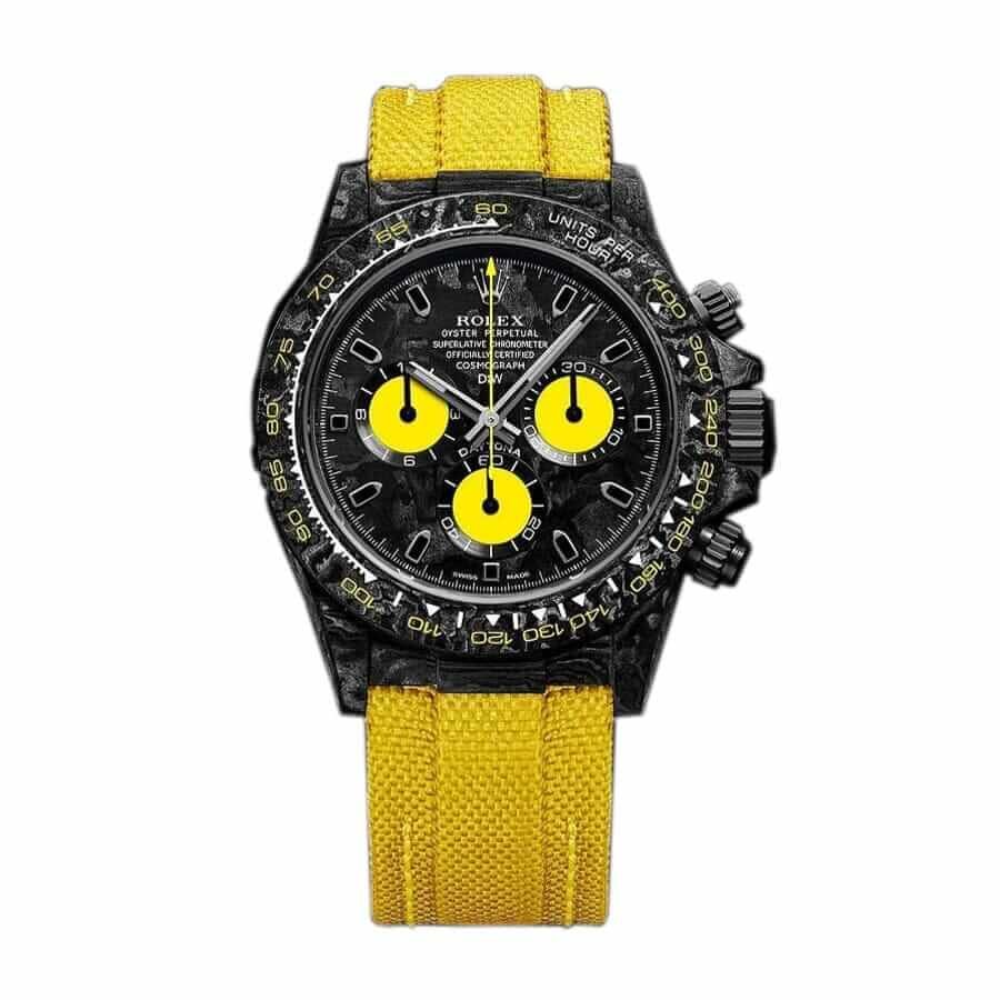 Rolex Daytona Super Clone DiW NTPT Carbon 46490: Lemon Edition Forged Carbon Chronograph