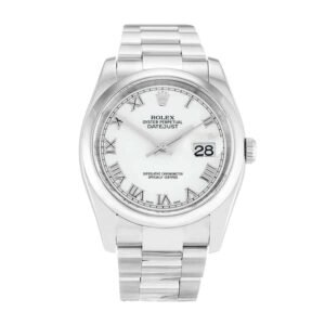 Rolex Datejust 116200 Super Clone : Steel Smooth Bezel White Dial 36mm