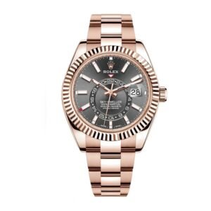 Rolex Sky-Dweller 326935-0007 Super Clone : Everose Gold Rhodium Dial 42mm