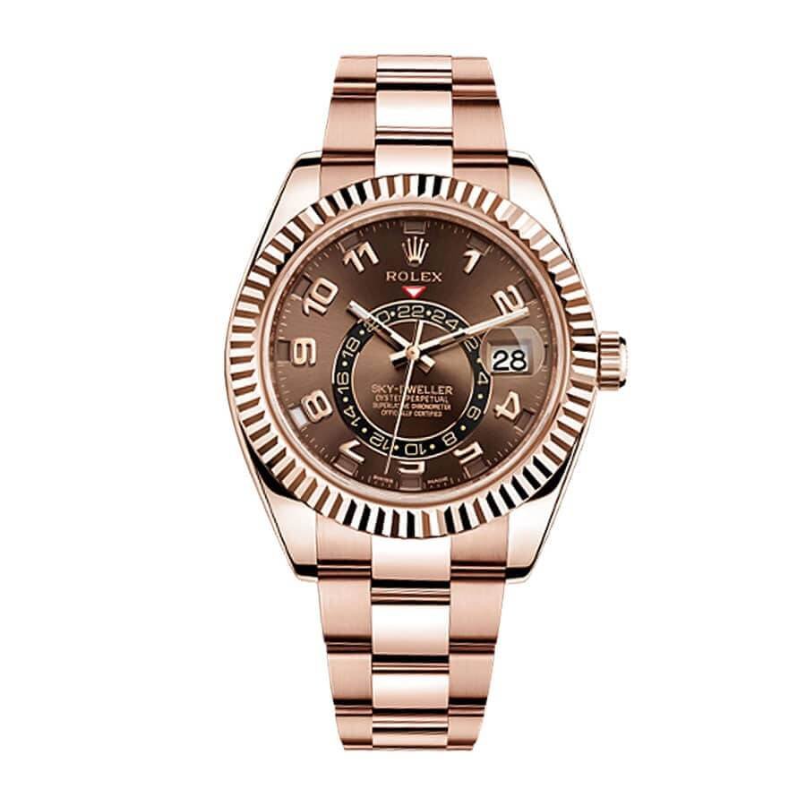 Rolex Sky-Dweller 326935 Super Clone Everose Gold Chocolate Dial 42mm