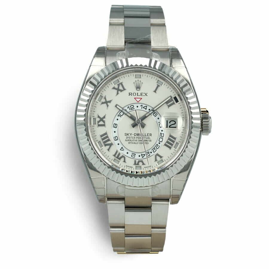 Rolex Sky-Dweller 326939 Super Clone : White Gold White Dial 42mm