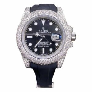 Rolex Submariner 116336 Super Clone : White Gold Diamond Bezel Black Dial