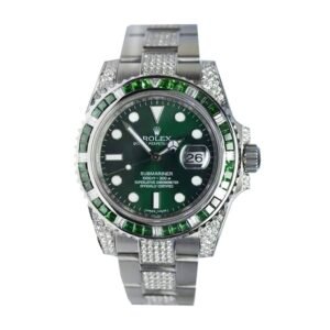 Rolex Submariner 116610LV Super Clone : Iced-Out Hulk Green Dial 40mm