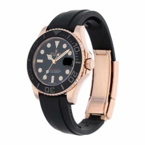 Rolex Yacht-Master 40 116655 Super Clone : Everose Gold Black Dial Oysterflex 40mm