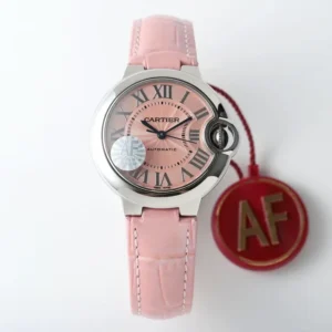 3K Factory AF Cartier Ballon Bleu 33 Pink Leather – Top Quality Replica Watch