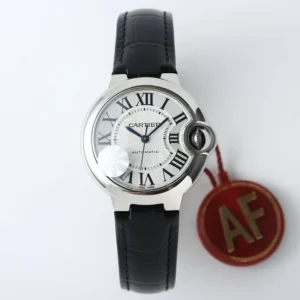 AF Factory Cartier Ballon Bleu 33mm Silver White Leather