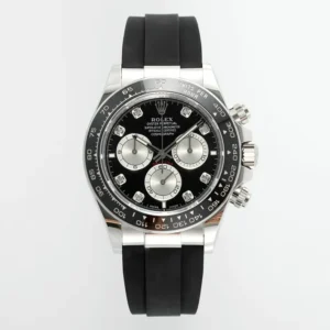 Rolex Daytona – Black Dial, Stainless Steel Case, Rubber Strap Watches Chronograph