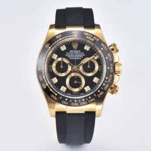 Rolex Daytona 116518 Gold Black Enamel Dial with Moissanite Stones – Premium Watches Collection