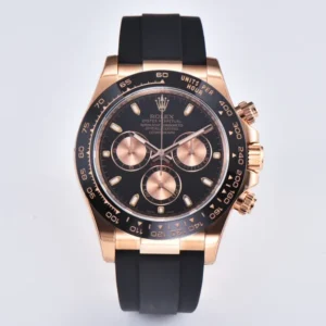 Rolex Daytona Watch – Black Dial with Rubber Strap