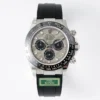 Rolex Daytona Cosmograph Watch – Silver Dial, Black Rubber Strap, Premium Watches Replica Collection