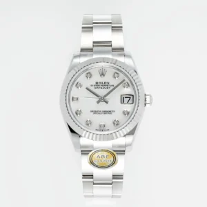 AR Factory Rolex Lady-Datejust 31mm White Dial Diamond Bezel Stainless Steel Oyster Bracelet Women’s Watch