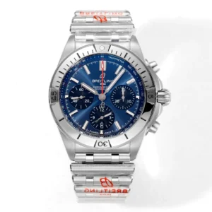 BLS Factory Breitling Chronomat Automatic Chronograph Men’s Watch – Blue Dial, Stainless Steel Brace