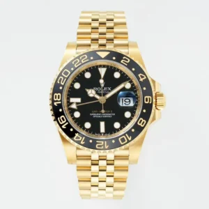 AR Factory Rolex GMT-Master II 40mm 18K Yellow Gold Black Dial with Black/Gold Ceramic Bezel Jubilee