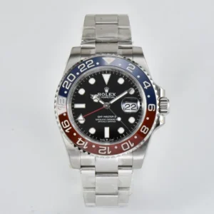 AR Factory Rolex GMT-Master II Pepsi Blue Red Ceramic Bezel Black Dial Stainless Automatic Watch