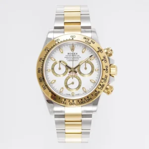 VS Factory Rolex Cosmograph Daytona White Dial Two-Tone Steel and Yellow Gold Chronograph Watch