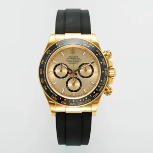 VS Factory Rolex Cosmograph Daytona 18K Yellow Gold Chronograph Watch with Champagne Dial, Strap