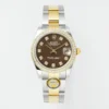 AR Factory Rolex Lady-Datejust Chocolate Dial Diamond Bezel Two-Tone Stainless Steel and Yellow Gold Watch