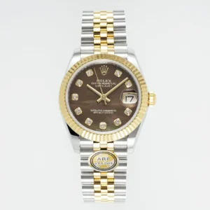 AR Factory Rolex Datejust 31mm Stainless Steel and Yellow Gold Chocolate Diamond Dial Jubilee Bracelet Watch