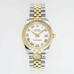 AR Factory Rolex Datejust 36mm Two-Tone Stainless Steel and Yellow Gold White Dial Roman Numerals Fluted Bezel Jubilee Bracelet Luxury Watch