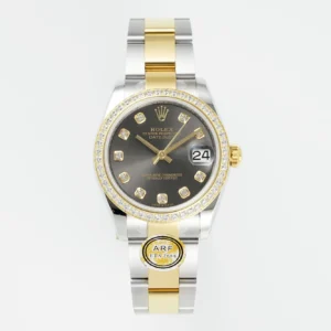 AR Factory Rolex Lady-Datejust 31mm Oystersteel and Yellow Gold Diamond Bezel Black Dial Luxury Women’s Watch