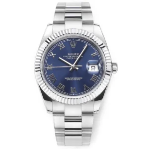 AR Factory Rolex Datejust 41 Blue Roman Dial Fluted Bezel Oystersteel Automatic Men’s Watch