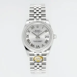 AR Factory Rolex Datejust 31mm Stainless Steel Silver Dial Roman Numerals Fluted Bezel Jubilee Bracelet Automatic Watch