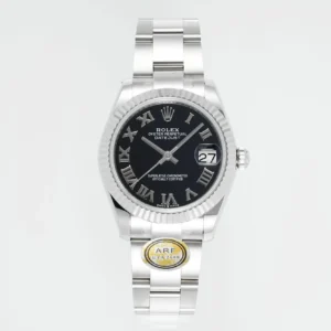 AR Factory Rolex Datejust Stainless Steel Black Dial Roman Numerals Fluted Bezel Automatic Men’s Watch
