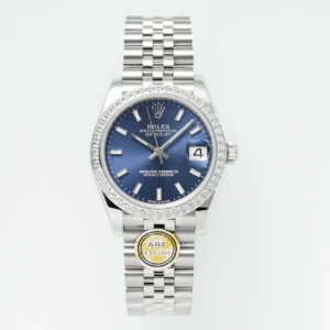 AR Factory Rolex Datejust 31mm Blue Dial Diamond-Set Bezel Stainless Steel Jubilee Bracelet Women’s Luxury Watch