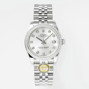 AR Factory Rolex Datejust 31mm Stainless Steel White Dial Diamond Bezel Jubilee Bracelet Women’s Watch