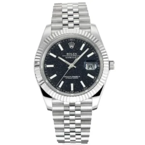 VS Factory Rolex Datejust 41mm Black Dial Fluted Bezel Stainless Steel Jubilee Bracelet Watch