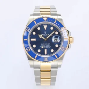 VS Factory Rolex Submariner 40mm Date Two-Tone Steel and Yellow Gold Blue Dial and Bezel Watch
