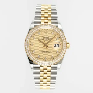 VS Factory Rolex Datejust 36mm Two-Tone Yellow Gold and Stainless Steel Diamond Watch