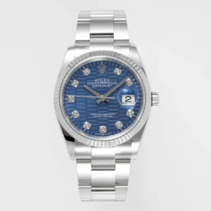 VS Factory Rolex Datejust 36mm Blue Diamond-Set Dial Stainless Steel Oyster Bracelet Men’s Watch