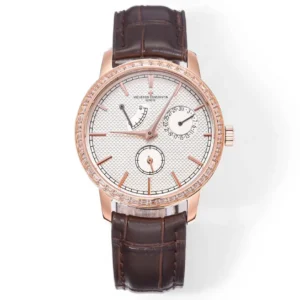 PPF Factory Vacheron Constantin Traditionnelle 83520/000R-9909 Mechanical Watch – Rose Gold, Brown Leather Strap, Multi-Function Dial, Top Super Clone Watch
