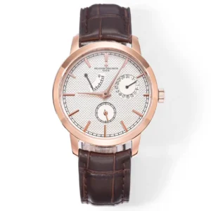 PPF Factory Vacheron Constantin Traditionnelle 83520/000R-9909 Rose Gold Mechanical Watch with Brown Leather Strap – Best Super Clone Edition