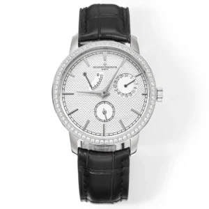 PPF Factory Vacheron Constantin Traditionnelle 83520/000R-9909 Mechanical Watch – Silver Dial, Black Leather Strap, Multi-Function Design, Best Super Clone Quality
