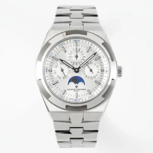PPF Factory Vacheron Constantin Overseas 4300V Perpetual Calendar Watch – Silver Dial, Stainless Steel Bracelet, Best Super Clone Edition