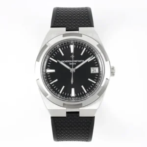 PPF Factory Vacheron Constantin Overseas 4500V Series – Black Dial, Rubber Strap, Luxury Steel Super Clone Watch – Best Replica Quality(Included an extra leather strap and steel bracelet)