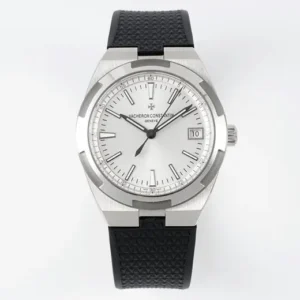 PPF Factory Vacheron Constantin Overseas 4500V Series – Silver Dial, Black Rubber Strap, Luxury Steel Super Clone Watch – Best Replica Quality