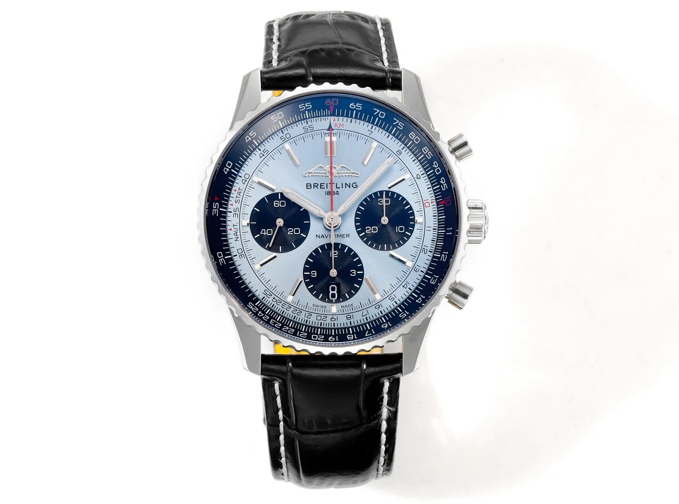 BLS Factory Breitling Navitimer B01 Chronograph 43mm Men’s Watch with Ice Blue Dial, Black Subdials