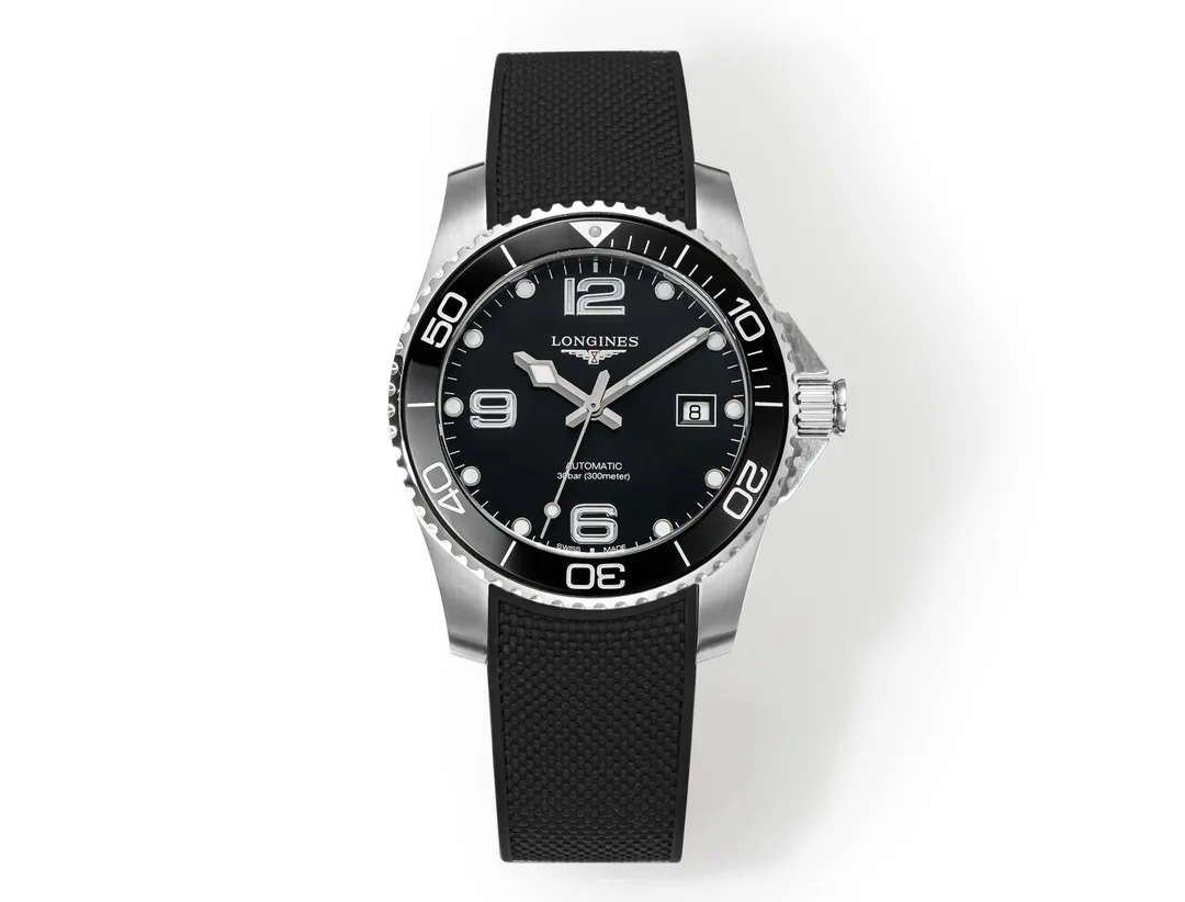 V9 Factory Longines Conquest Black Dial Rubber Strap Super Clone Watch