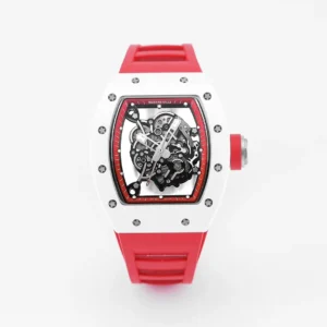 EUR Factory Richard Mille White Ceramic Red Strap Super Clone Watch – Premium Replica Richard Mille