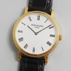 3K Factory Patek Philippe Calatrava 5120G White Dial Gold Super Clone Replica Watch