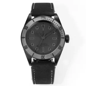 ZF Factory Tudor Black Bay Fifty-Eight Automatic Men’s Dive Watch – Black Dial, Matte Black Bezel, Black Leather Strap