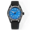 ZF Factory Tudor Black Bay Blue Dial Automatic Diver’s Watch with Black Leather Strap